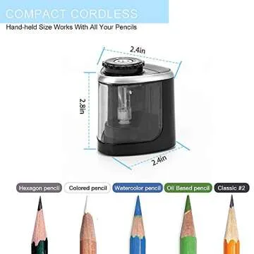 Aogwat Pencil Sharpener Electric Pencil Sharpener for Kids, Blade to Fast Sharpen, Suitable for No.2/School/Classroom/Office/Home (Black)