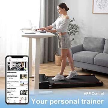 SHAREWIN Under Desk Electric Treadmill Motorized Exercise Machine, Remote Control and LED Display, Walking Jogging Machine for Home/Office Use