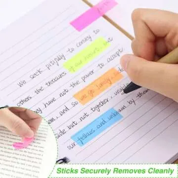 KICNIC Page Markers Colored Sticky Tabs 800 Pcs, Translucent Arrow Flags for Page Marking, Fluorescent Index Tab Stickers for Notebooks, Small Sticky Notes Flags [8 Colors, 4 Sets]