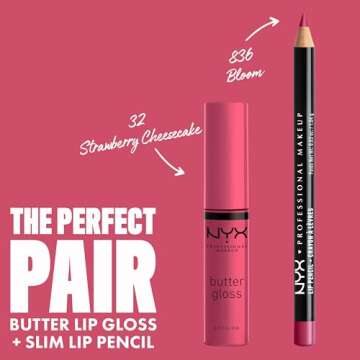 NYX PROFESSIONAL MAKEUP Butter Gloss, Non-Sticky Lip Gloss - Strawberry Cheesecake (Warm Pink)