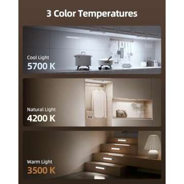 EZVALO Under Cabinet Lighting, Motion Sensor Night Light Indoor, 1900mAh Rechargeable Closet Lights Wireless, Decor Lights for Kitchen,Wardrobe,Bedroom,Pantry,Stairway(Grey,11.81in)