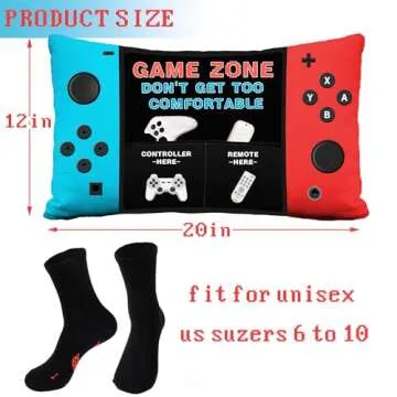 Undergo Gamer Gifts for Teenager - Novelty Socks & Throw Pillow Cover 20 x 12 inch - Video Game Love...