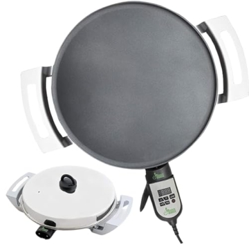 Addis Griddle (Mitad/Mogogo) - 16 Inch Digital Electric Griddle for Perfect Injera, Lefse, and Panca...