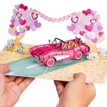 Paper Love 3D Road to Love Pop Up Card, Gift for Birthday, Wedding, Anniversary, Mothers Day, Get We...