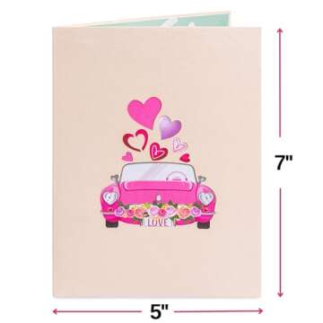 Paper Love 3D Road to Love Pop Up Card, Gift for Birthday, Wedding, Anniversary, Mothers Day, Get Well, All Occasion - 5" x 7" Cover - Includes Envelope and Note Tag