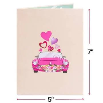 Paper Love 3D Road to Love Pop Up Card, Gift for Birthday, Wedding, Anniversary, Mothers Day, Get Well, All Occasion - 5" x 7" Cover - Includes Envelope and Note Tag