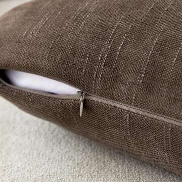 Soft Textured Chenille Throw Pillow Covers Set of 2