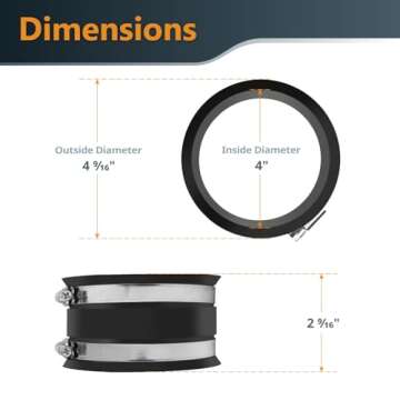 POWERTEC 70363 4 Inch Blast Gate with Dust Control Flex Cuff for Dust Collector/Vacuum Fittings