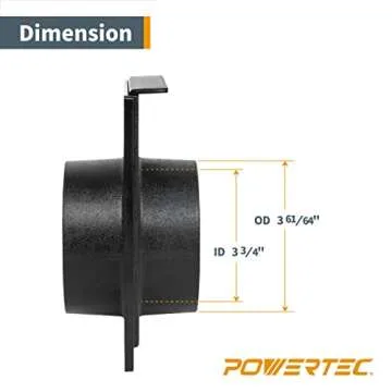 POWERTEC 70363 4 Inch Blast Gate with Dust Control Flex Cuff for Dust Collector/Vacuum Fittings