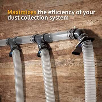 POWERTEC 70363 4 Inch Blast Gate with Dust Control Flex Cuff for Dust Collector/Vacuum Fittings