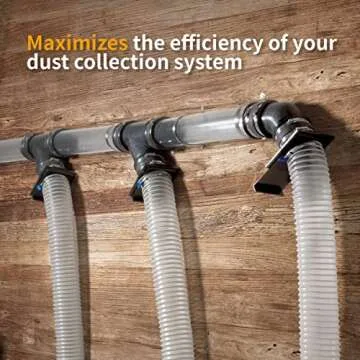 POWERTEC 70363 4 Inch Blast Gate with Dust Control Flex Cuff for Dust Collector/Vacuum Fittings