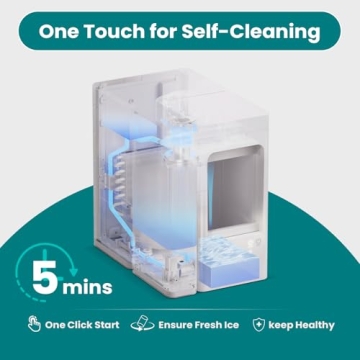 Nugget Ice Maker with 1 Gallon Tank - Portable & Self-Cleaning