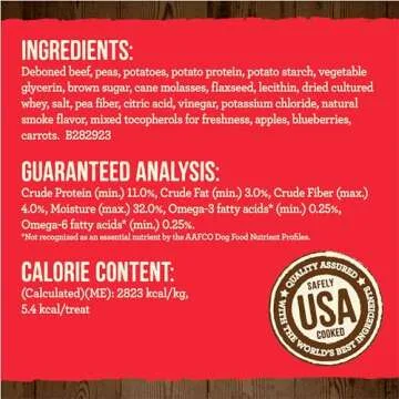 Merrick Power Bites Natural Soft And Chewy Real Meat Dog Treats, Grain Free Snack With Real Beef Recipe - 6 oz. Bag