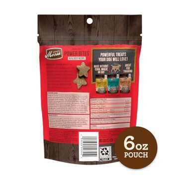 Merrick Power Bites Natural Soft And Chewy Real Meat Dog Treats, Grain Free Snack With Real Beef Recipe - 6 oz. Bag