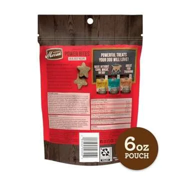 Merrick Power Bites Natural Soft And Chewy Real Meat Dog Treats, Grain Free Snack With Real Beef Recipe - 6 oz. Bag
