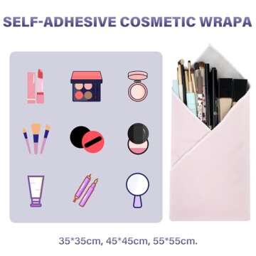 Walking Way Self-Adhesive Magic Cloth Makeup Bag, Portable Protective Cosmetic Pouch, Camera Lens Wr...
