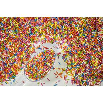100% NATURAL RAINBOW SPRINKLES - NATURAL COLOR, DAIRY FREE, NUT FREE, GLUTEN FREE, SOY FREE, VEGAN, EGG FREE AND KOSHER ,1.5 LBS. CUPCAKE AND CAKE TOPPER,BULK CANDY, RESEALABLE CONTAINER,COLORFUL