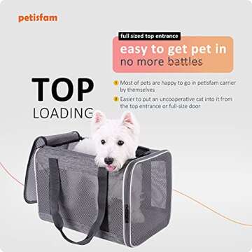 petisfam Large Soft Cat Carrier Bag for Cats Under 25 lbs. Easy to Load and Store. Safe and Comfortable