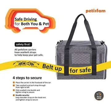 petisfam Large Soft Cat Carrier Bag for Cats Under 25 lbs. Easy to Load and Store. Safe and Comfortable
