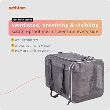 petisfam Large Soft Cat Carrier Bag for Cats Under 25 lbs. Easy to Load and Store. Safe and Comfortable