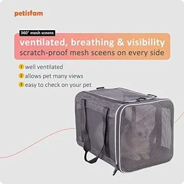 petisfam Large Soft Cat Carrier Bag for Cats Under 25 lbs. Easy to Load and Store. Safe and Comfortable