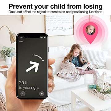 AirTag Bracelet for Kids, Apple Air Tag Protective Cover with Nylon Wristband, Anti Lost GPS Trackers Case Cover Elastic Watch Band for Toddlers Girls Boys Elders (Pink)