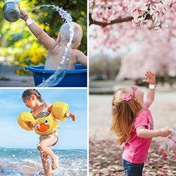 AirTag Bracelet for Kids, Apple Air Tag Protective Cover with Nylon Wristband, Anti Lost GPS Trackers Case Cover Elastic Watch Band for Toddlers Girls Boys Elders (Pink)