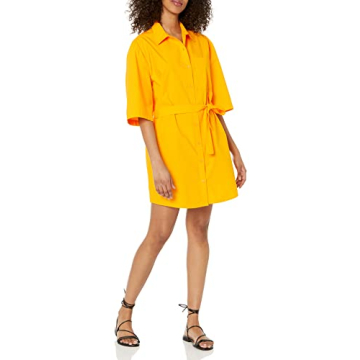 The Drop Women's Dakota Belted Mini Shirt Dress