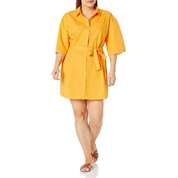 The Drop Women's Dakota Belted Mini Shirt Dress