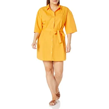 The Drop Women's Dakota Belted Mini Shirt Dress