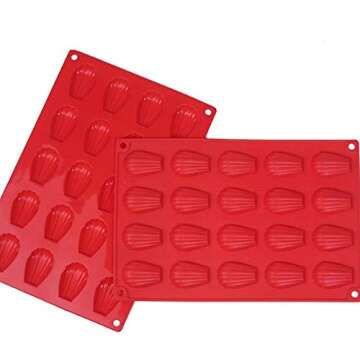 EORTA Silicone Madeleine Pan: 20 Cavity Baking Mold