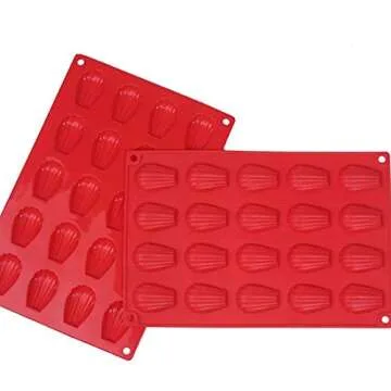 EORTA Silicone Madeleine Pan: 20 Cavity Baking Mold