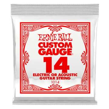 Ernie Ball P01014 Plain Steel Replacement String - .014 Gauge Single String