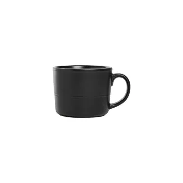 Double Line Matte Black Mug Set of 6 for Elegant Dining