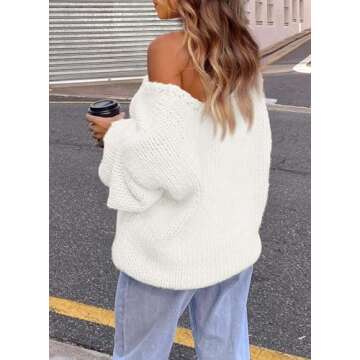 PRETTYGARDEN Womens Fall Sweaters Chunky Loose Long Sleeve V Neck Oversized Dressy Casual Knit Pullo...