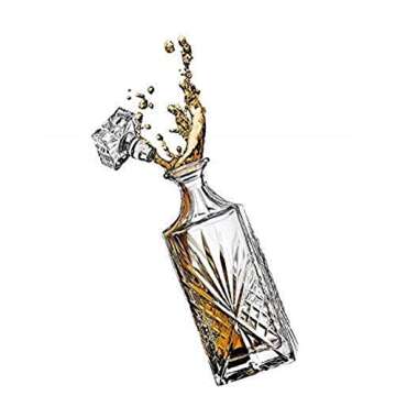 James Scott Crystal Decanter for Whiskey, Liquor and Bourbon - 25 Oz. | Irish Cut design | Gift Box