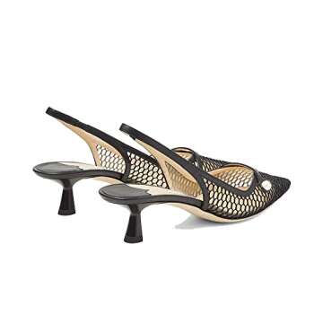 THESHY Women's Slingback Glitter Kitten Heel Pumps