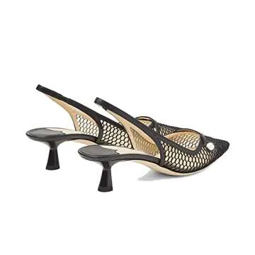 THESHY Women's Slingback Glitter Kitten Heel Pumps