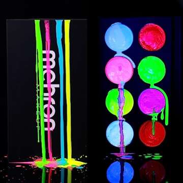 Mehron Makeup Paradise FX Neon UV Glow 8 Color Palette | Magnetic Refillable Special Effects Paint P...