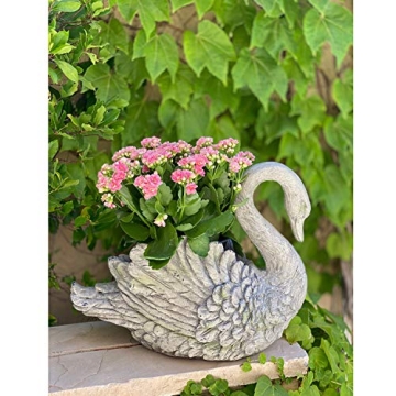 Urban Designs Swan Planter - Elegant Garden Decor in Grey