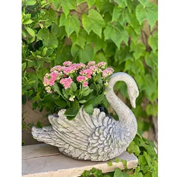 Urban Designs Swan Planter - Elegant Garden Decor in Grey