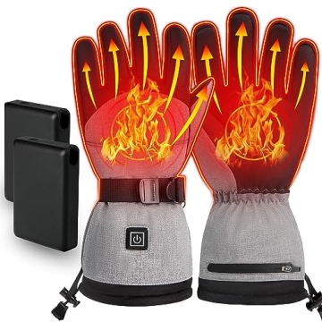 ALLJOY Heated Gloves for Men Women 5000mAh Rechargeable Heating Gloves 3 Heating Levels Touchscreen ...