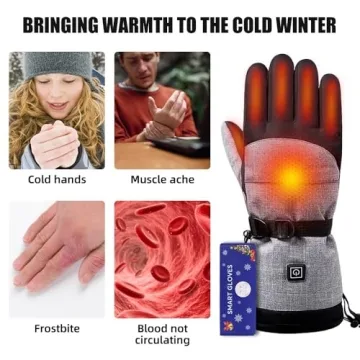 ALLJOY Heated Gloves with Rechargeable Battery for Winter