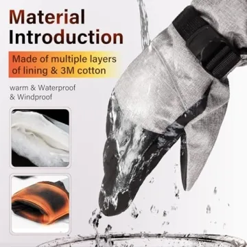 ALLJOY Heated Gloves with Rechargeable Battery for Winter