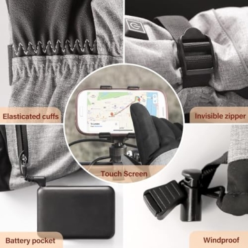 ALLJOY Heated Gloves with Rechargeable Battery for Winter