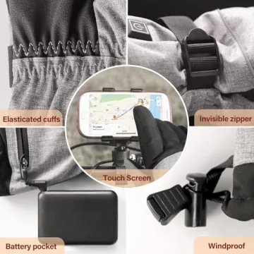ALLJOY Heated Gloves with Rechargeable Battery for Winter