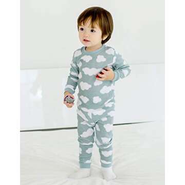 Vaenait Baby Kids Boys Sleepwear Pajama Set - Long Cloud Blue XS