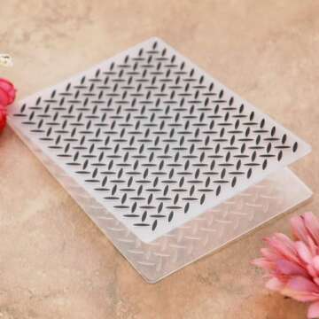 KWELLAM Grain Plastic Embossing Folders for Card Making Scrapbooking and Other Paper Crafts