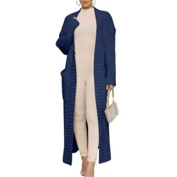 ANRABESS Womens Long Cardigan Sweater 2024 Oversized Coat Long Sleeve Open Front Knit Maxi Outwear F...