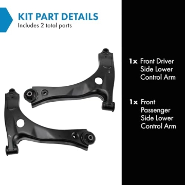 TRQ Front Lower Control Arm Set for 2015-2019 Ford Transit Models